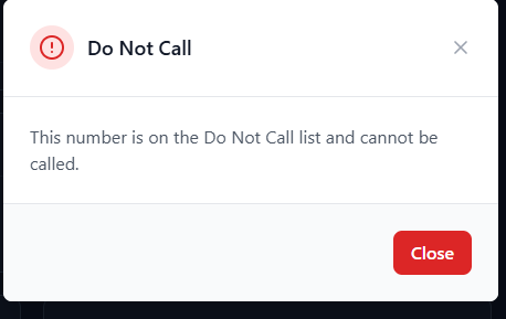 Do Not Call notification in DROS